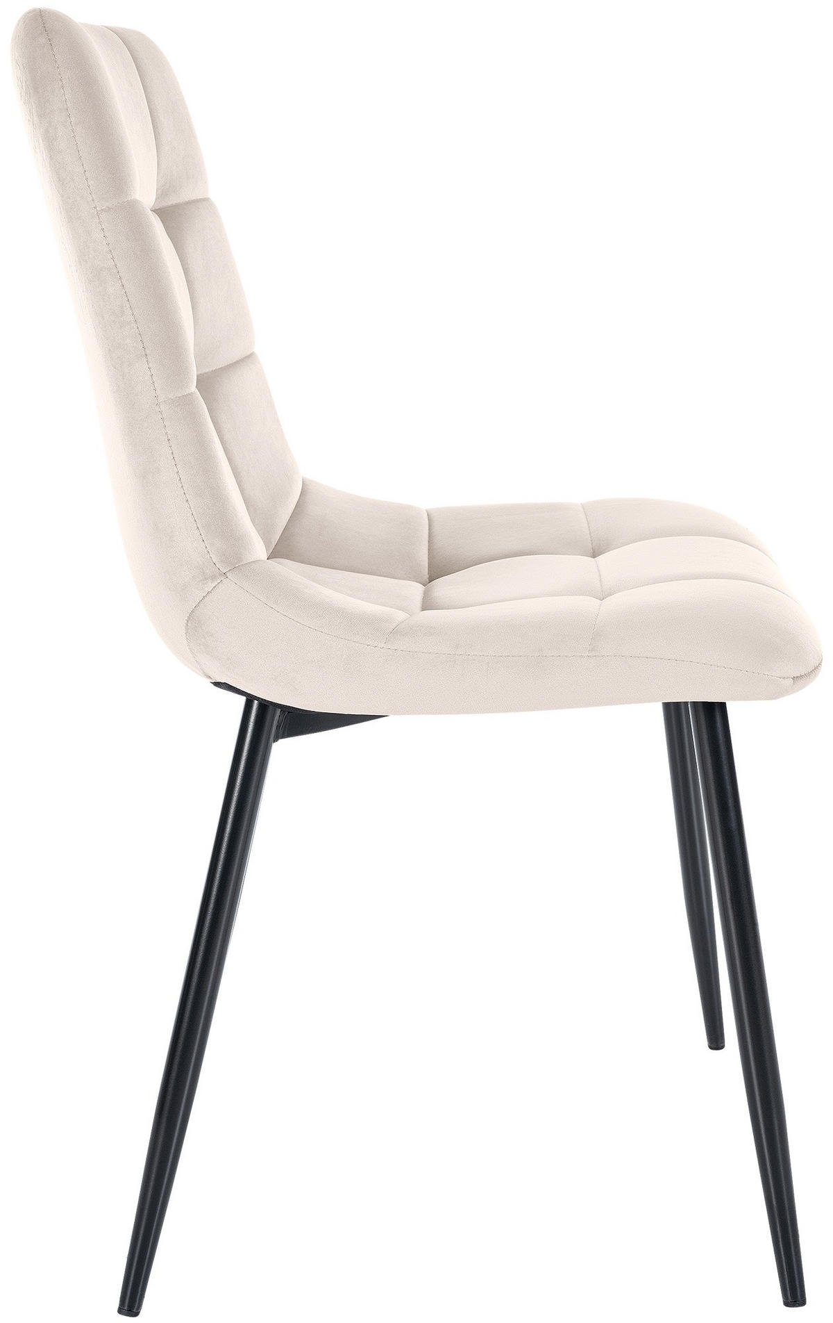 STUHL Samt Creme - Creme, Textil/Metall (45/84/55cm) - CLP