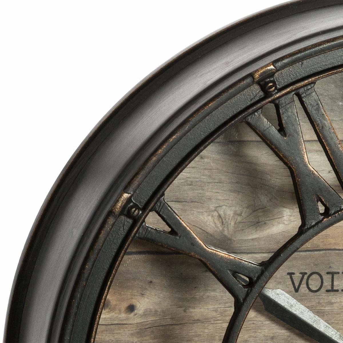 UHR mit Holzzifferblatt 4,7/21/21 cm - Braun, Kunststoff (21/21/4.7cm) - Atmosphera Createur d´interieur