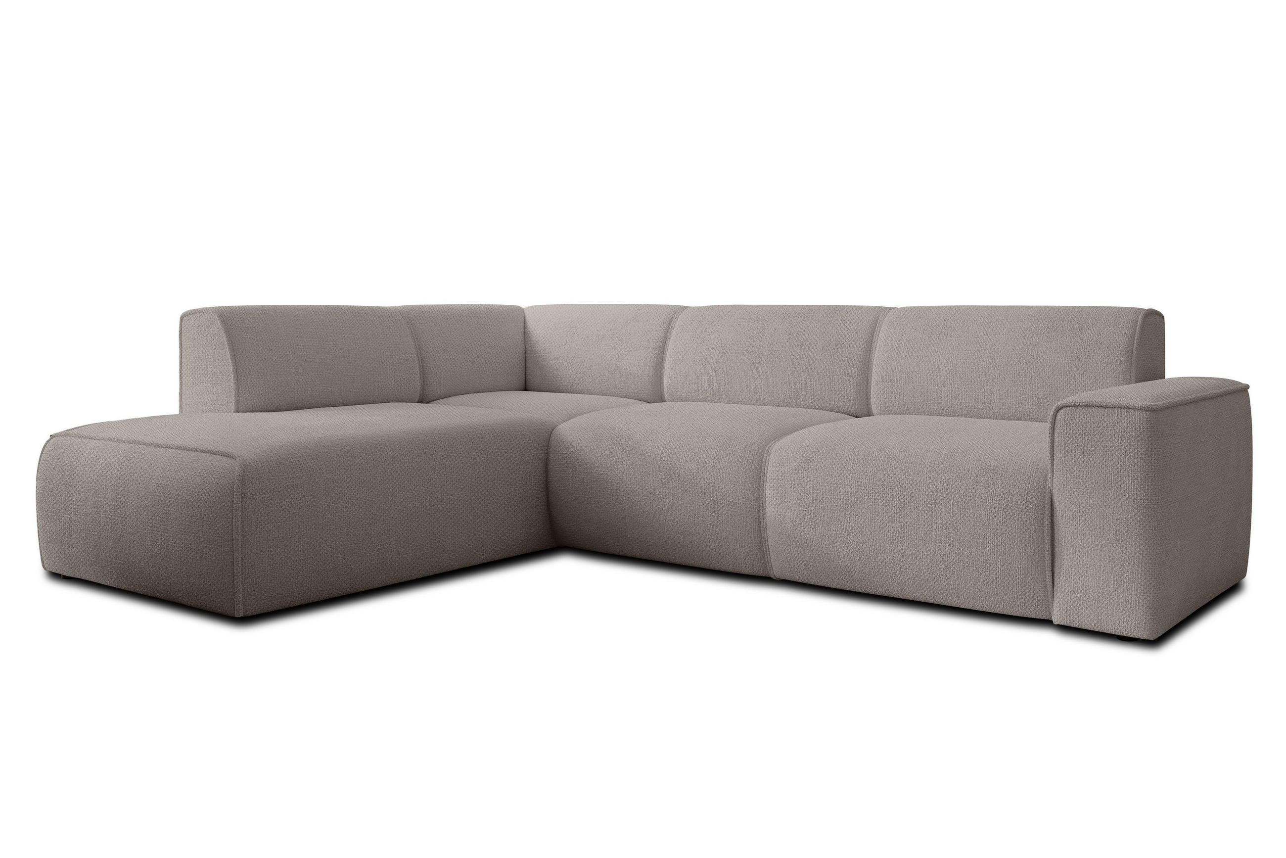 ECKSOFA L Form Didim Beige 292/220/78 cm – großes Sofa stilvoll & bequem L - Beige/Schwarz, Kunststoff/Textil (220/292cm) - AX Living