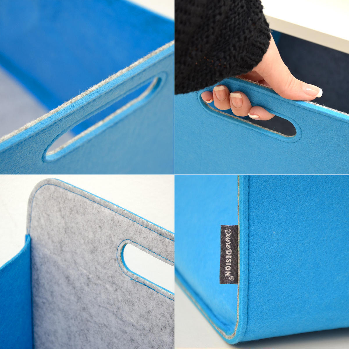 AUFBEWAHRUNGBOX 4er Set 33/38, blau - Blau, Kunststoff (33/33/38cm) - Dunedesign