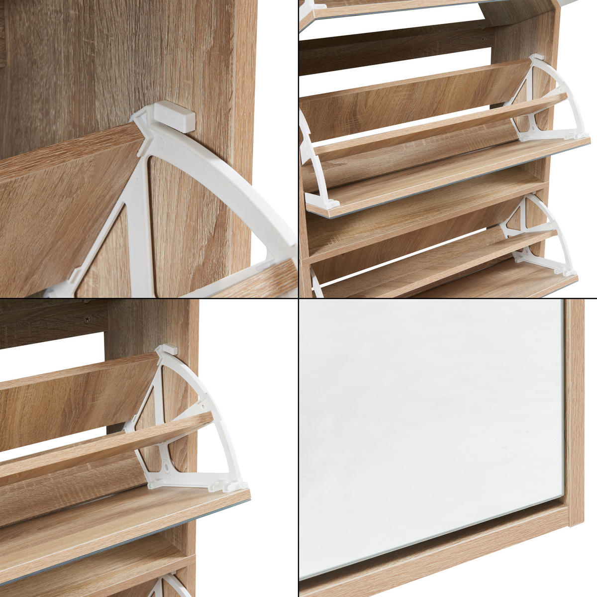 SCHUHKIPPER Lund - Sonoma Eiche, Holzwerkstoff (24/134/60cm) - [en.casa]