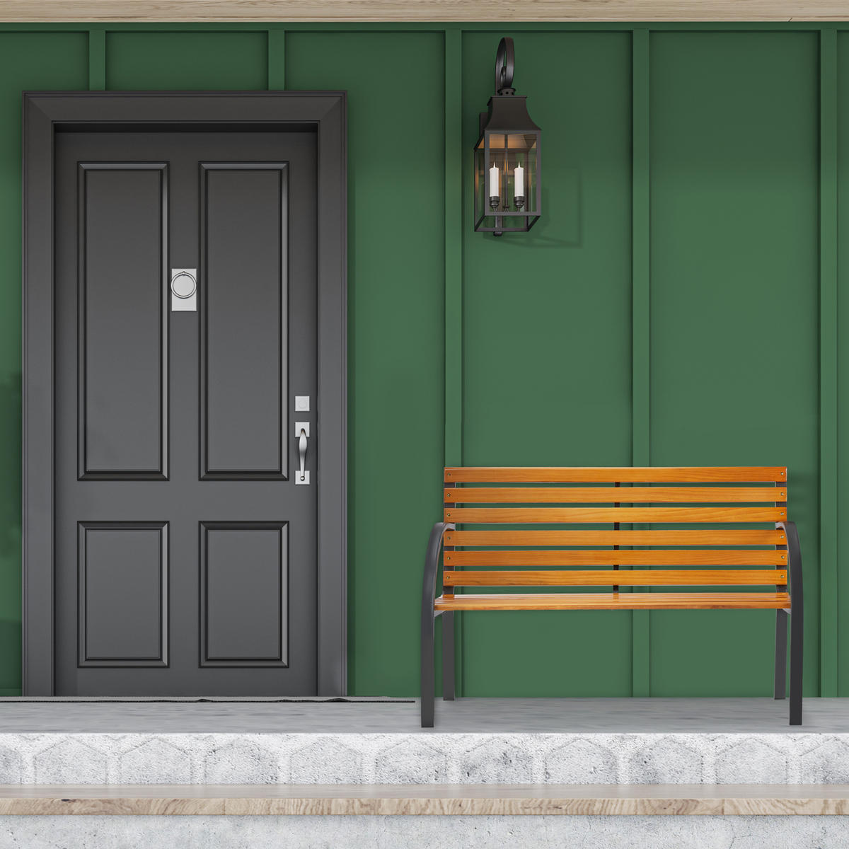 GARTENBANK - Multicolor, Holz/Metall (122/84/60cm) - Relaxdays