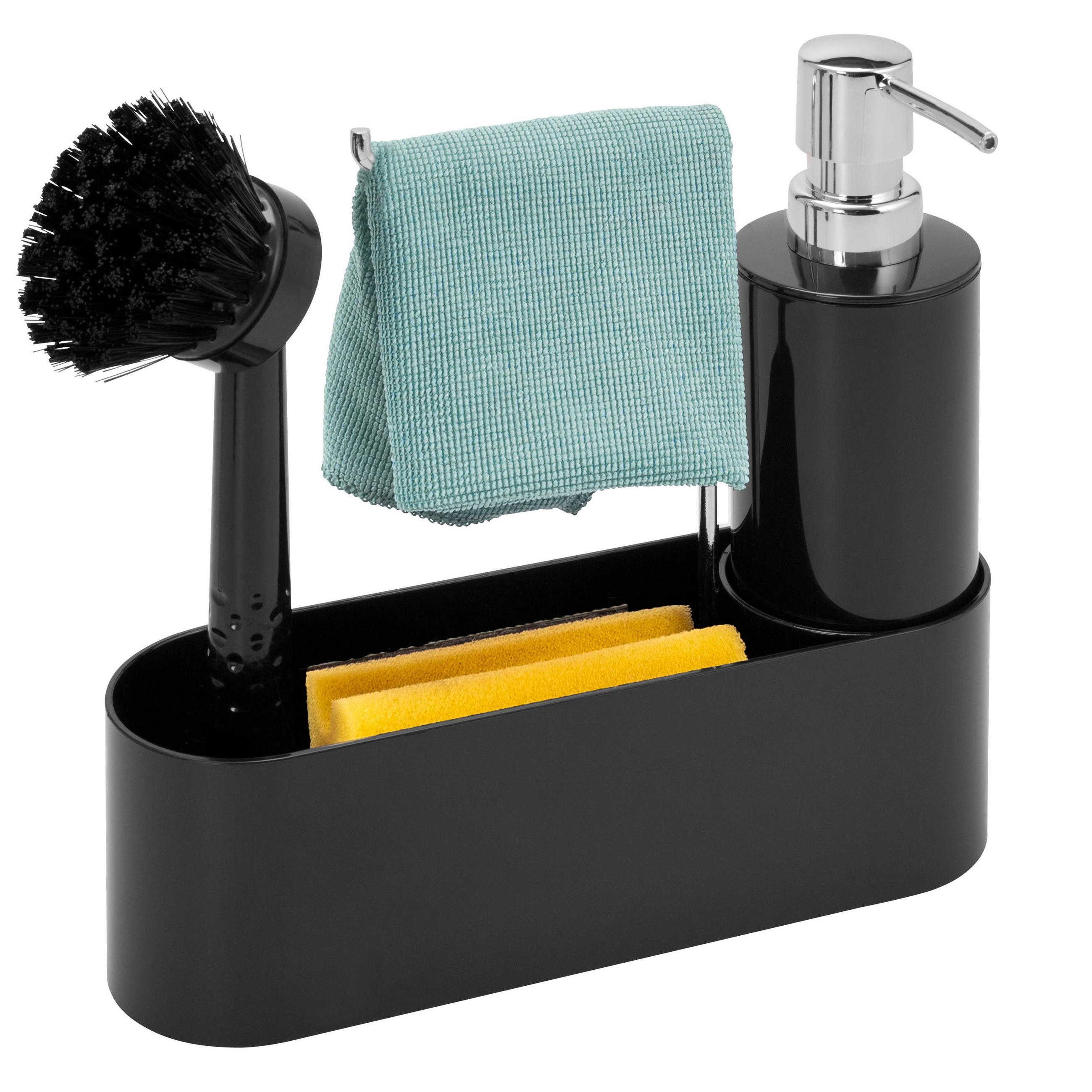 SPÜLBECKENORGANIZER 3er-Set, schwarz - Schwarz, Kunststoff (22/21/6.7cm) - bremermann