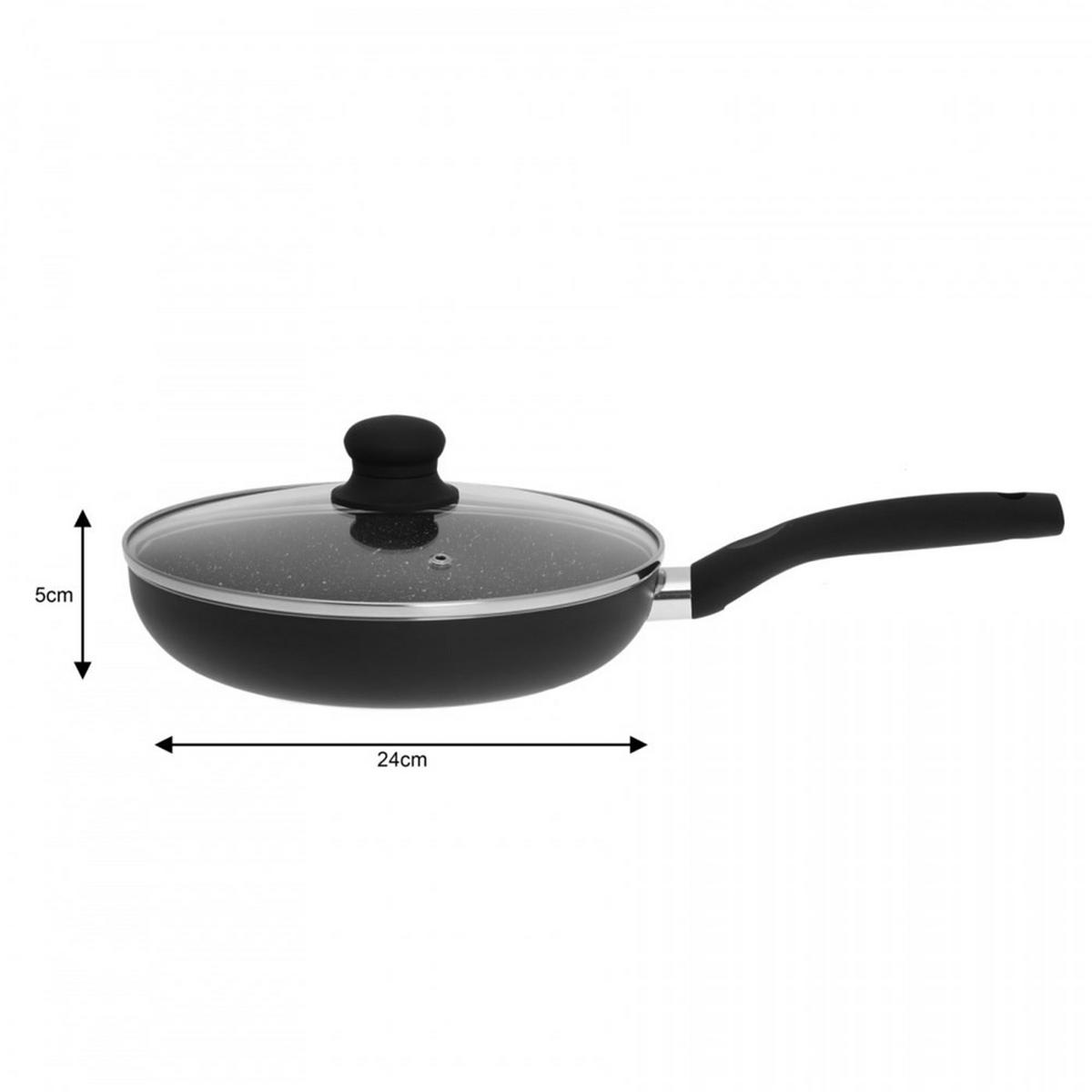 PFANNE Schwarz 24/24/5 cm KH3957 - Schwarz, Glas (24cm) - Kinghoff 