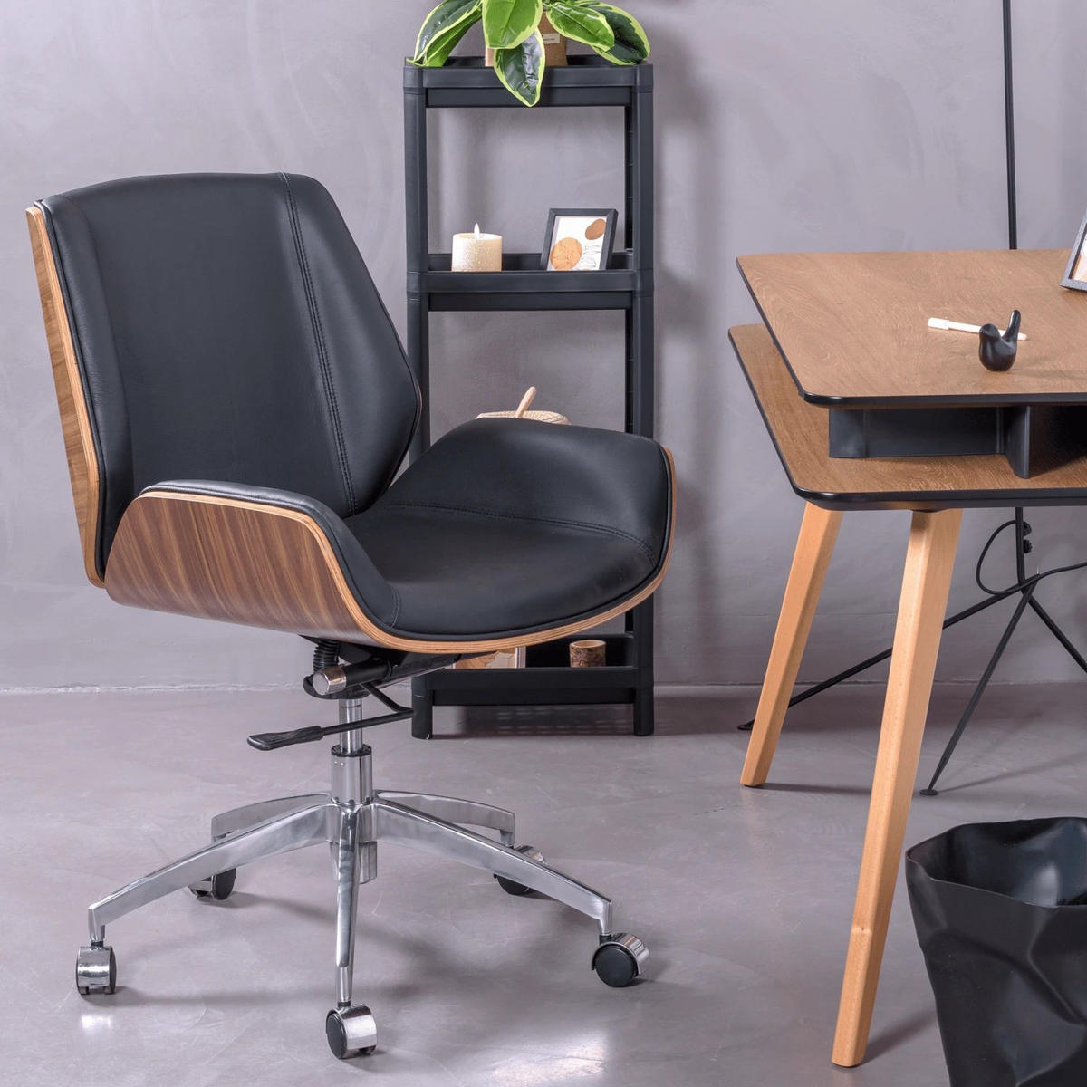 BÜROSTUHL Textil Schwarz - Schwarz, Textil (60/88/60cm) - Nest Dream