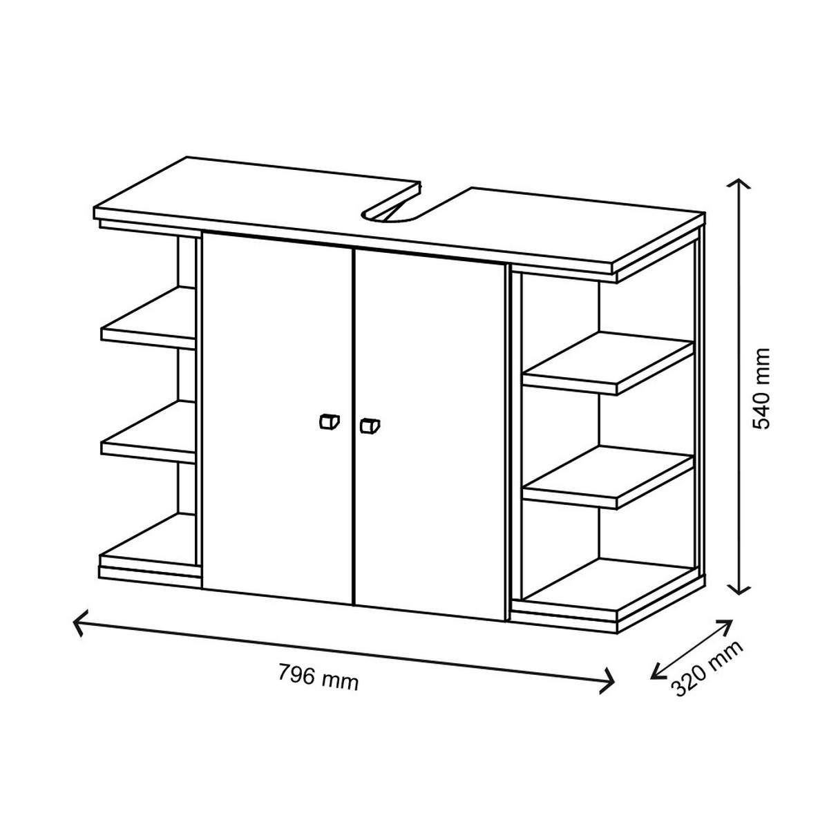 WASCHBECKENUNTERSCHRANK Aquis Anthrazit 79.6 x 64 cm - Anthrazit, Holzwerkstoff (79.6/64/32cm) - Vicco