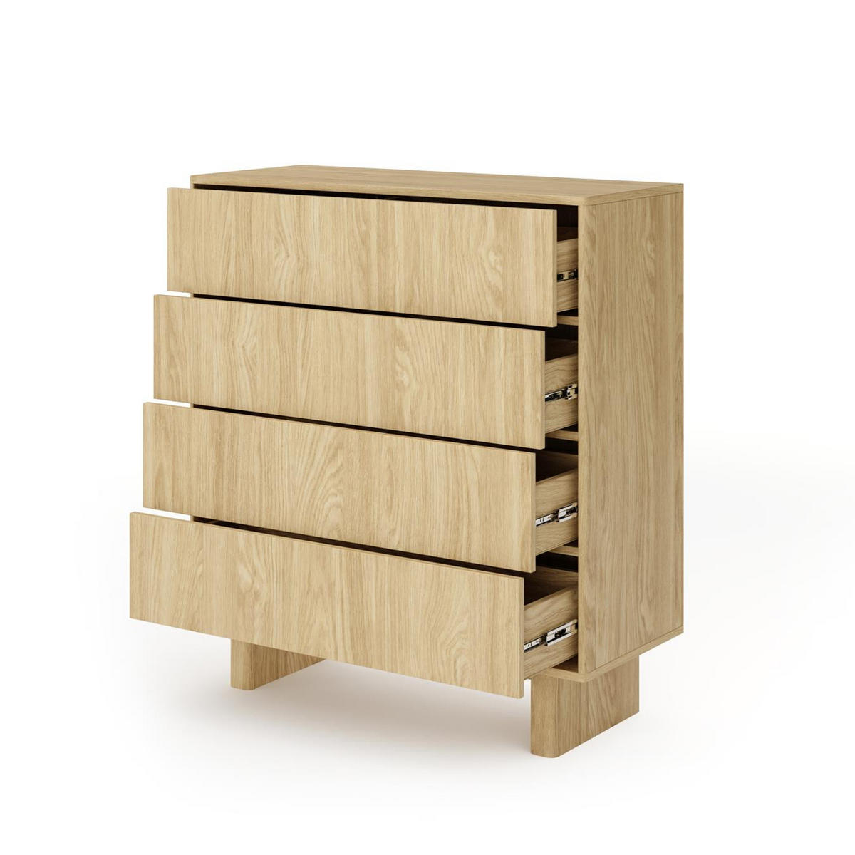 KOMMODE Buna Eiche, Schubladenkommode - Eichefarben, Holzwerkstoff (94/104/38cm) - Bettso