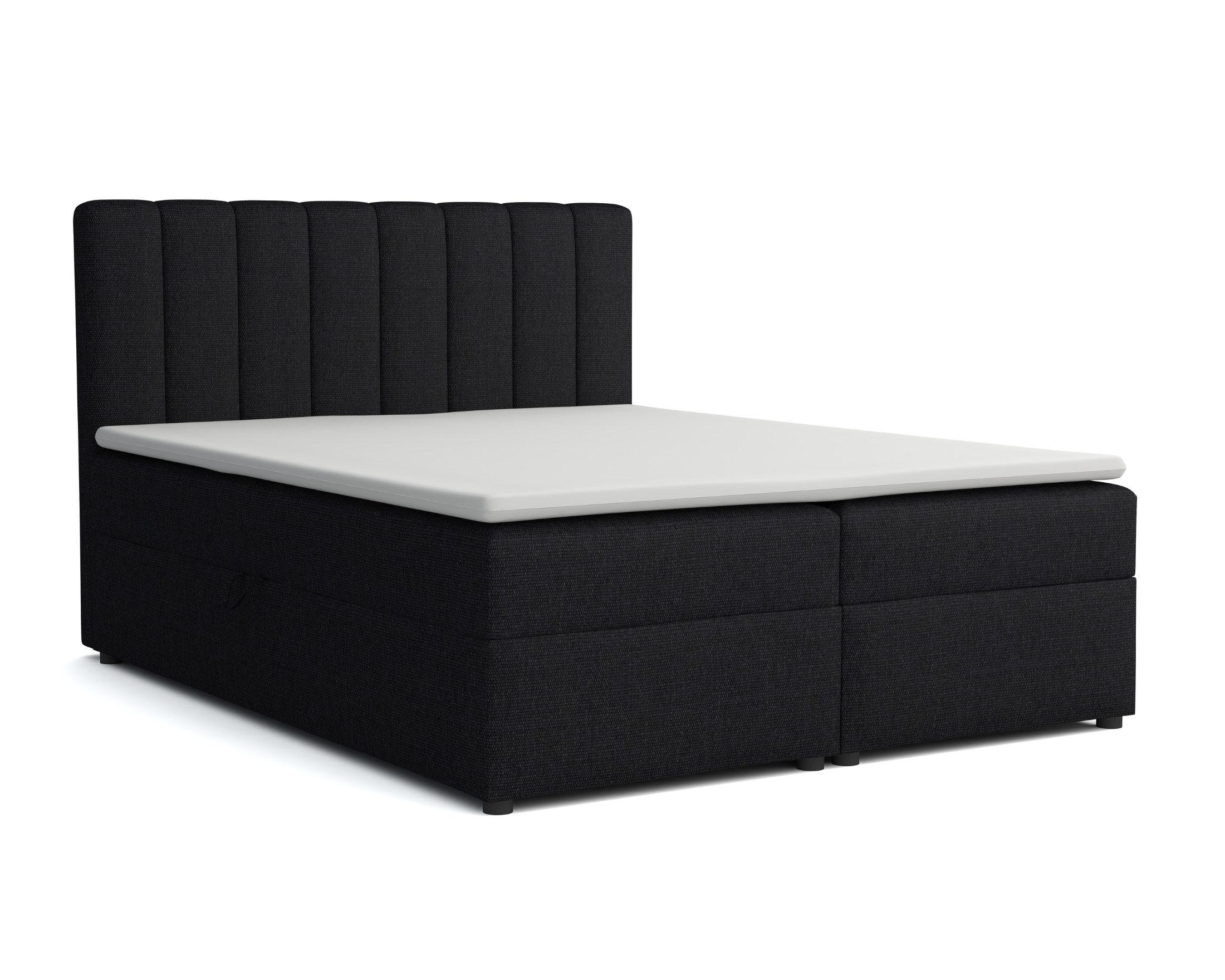 Deine Möbel 24 Boxbett Schwarz 140x200 cm