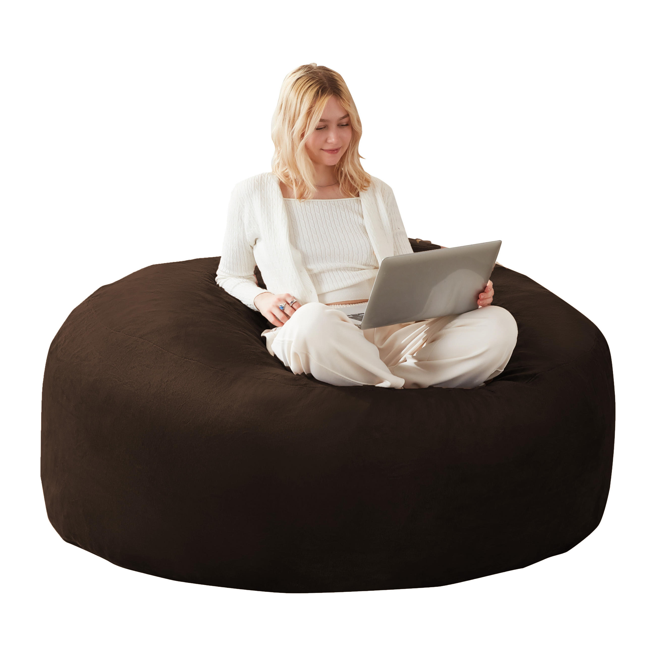 SITZSACK Braun klappbar - Dunkelbraun, Textil (150/60/150cm) - WISHDOR