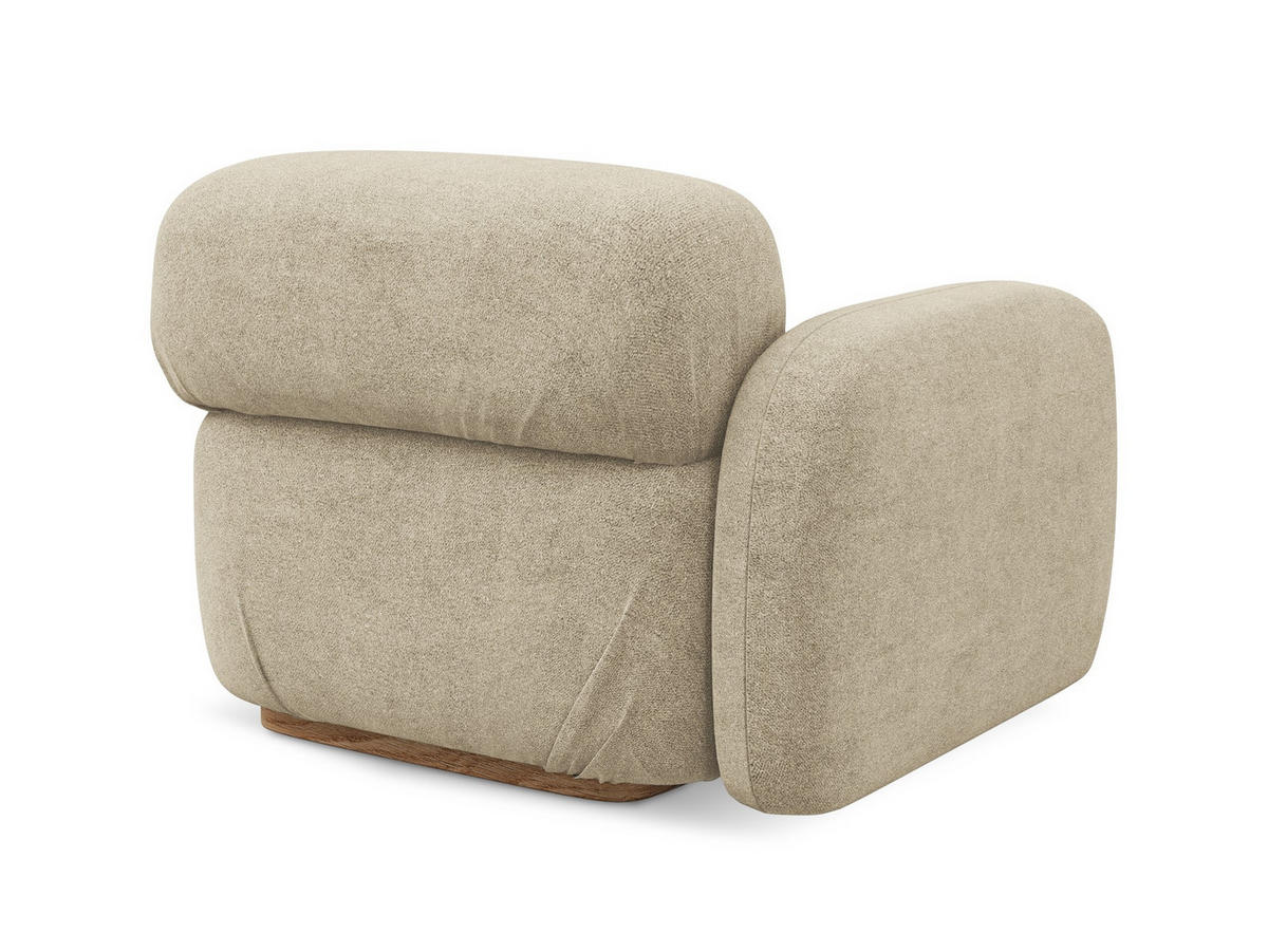 SOFAELEMENT Links Bouclé Stoff Beige - Beige/Braun, Holz/Textil (95/73/95cm) - Makamii