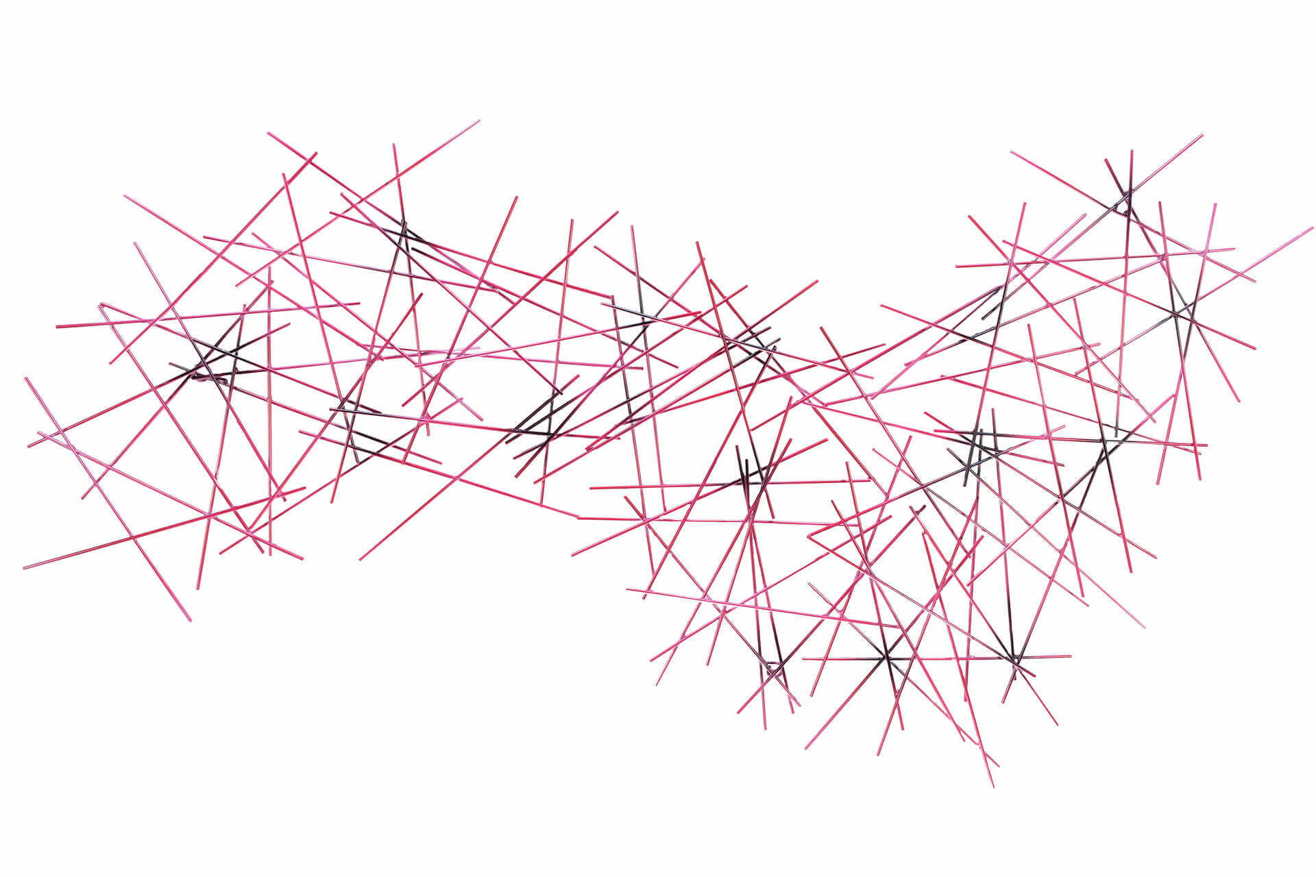 WANDDEKO Pink 111/64 cm - Pink, Metall (4.21/64/3cm) - KUNSTLOFT