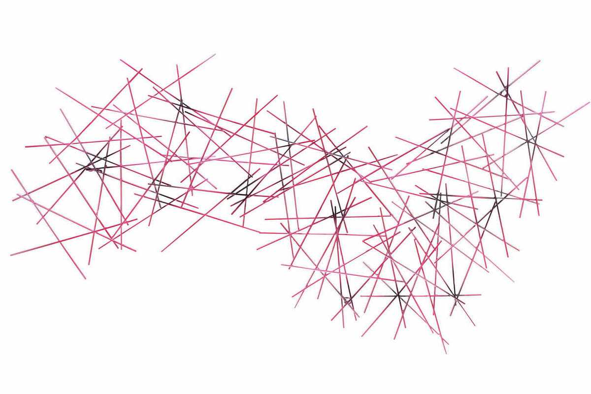 WANDDEKO Pink 111/64 cm - Pink, Metall (4.21/64/3cm) - KUNSTLOFT