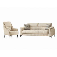 SITZGARNITUR Regina, Beige Stellvariante 3+1 - Beige, Holzwerkstoff/Kunststoff (243/85/95cm)