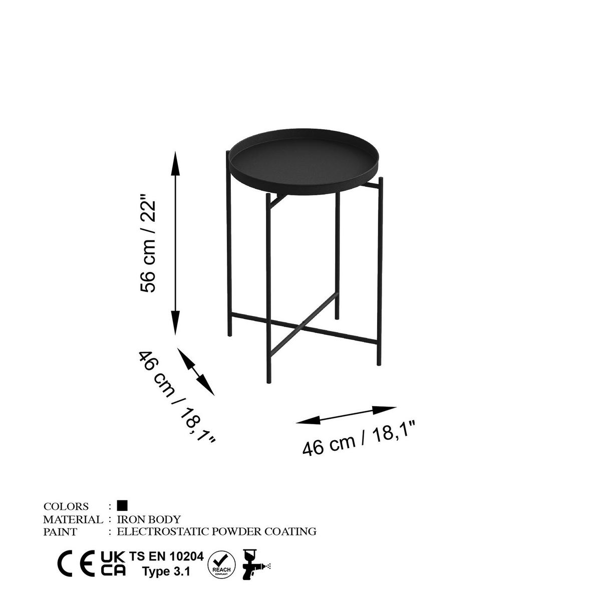 COUCHTISCH sheby Schwarz - Schwarz, Holz (46/46/56cm) - Habitat Garten