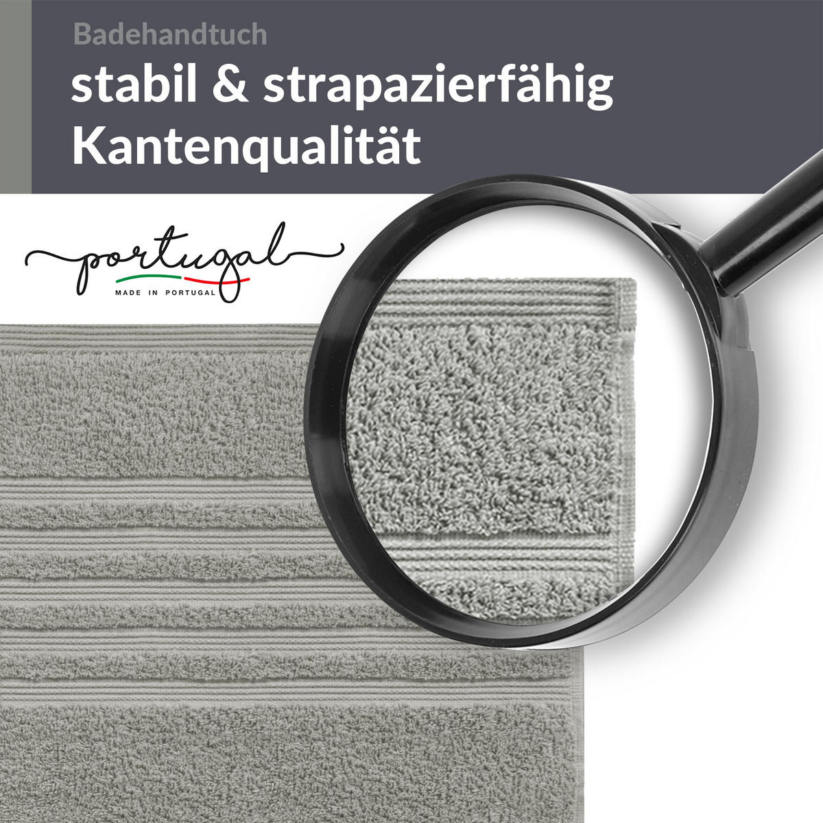 BADETUCH London Stein Grau 2er Set 100x150 - Grau, Textil (100/150cm) - Lashuma