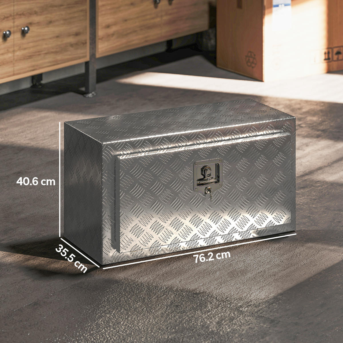 WERKZEUGKASTEN, 96-Liter-Alu-Kasten mit Schloss, 76,2 x 35,5 x 40,6 cm, Silber - Multicolor, Kunststoff (35.5/40.6/76.2cm) - FORIOUS