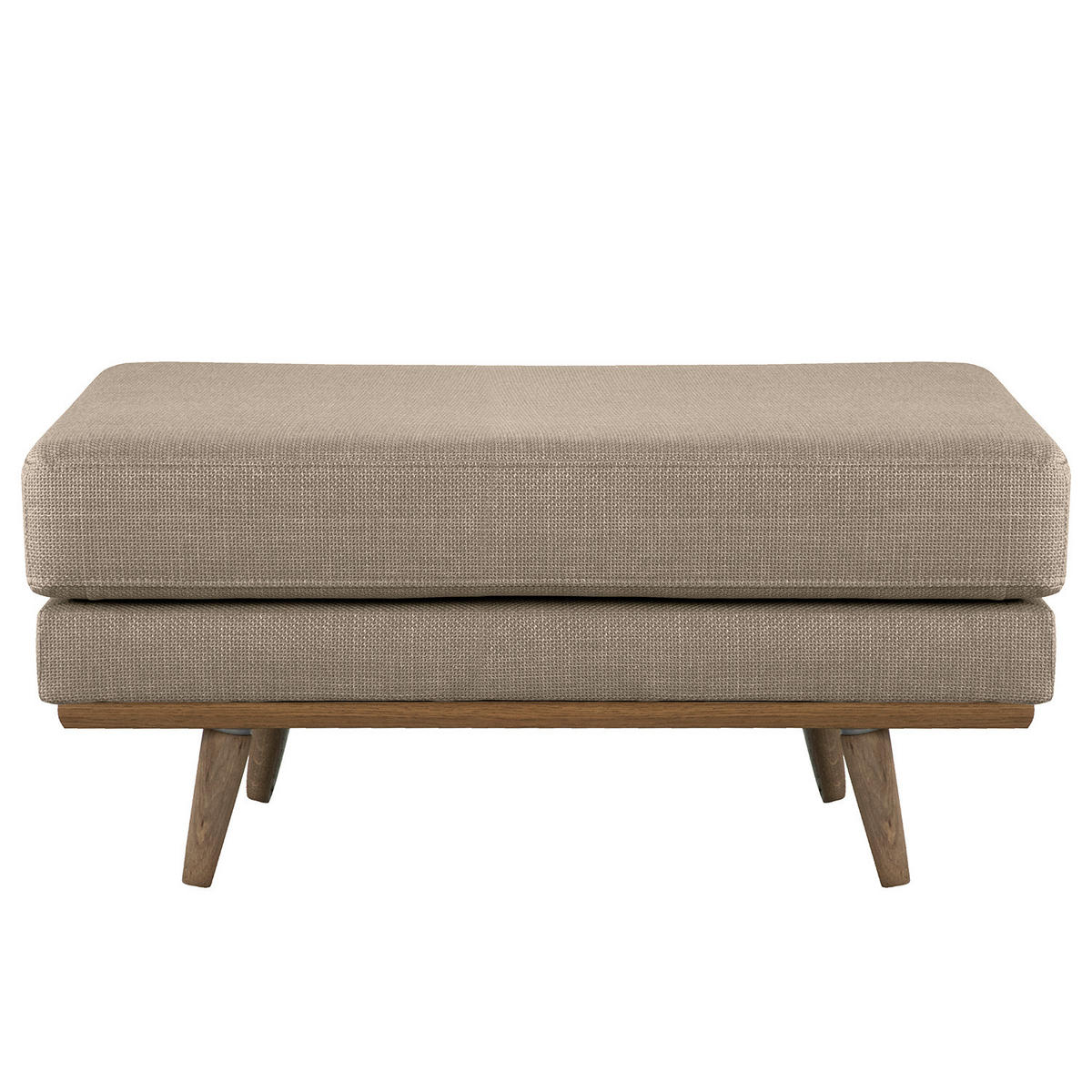 POLSTERHOCKER - Taupe/Eichefarben, Eichenholz/Textil (85/43/60cm) - home24