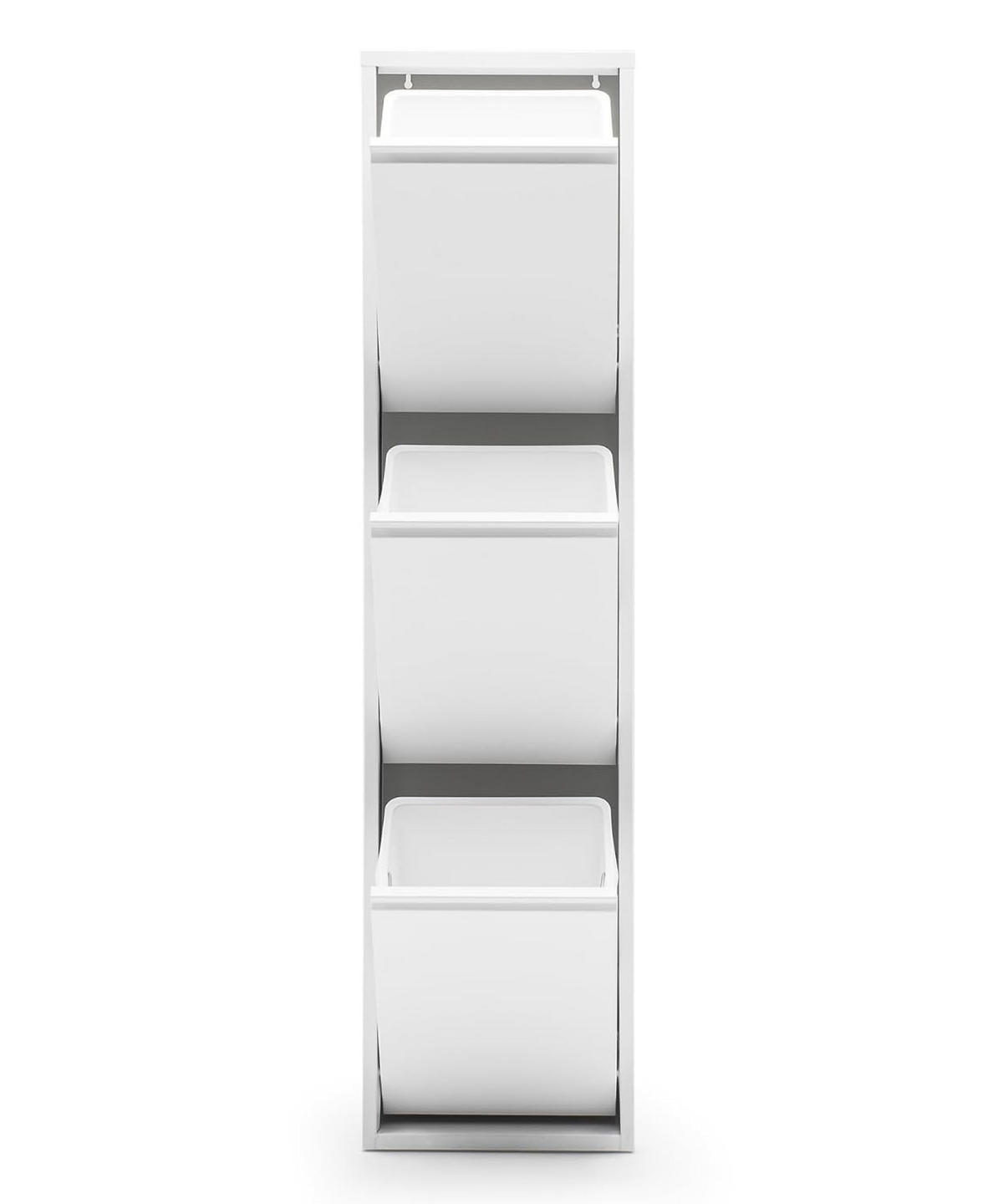 MÜLLEIMER 3 Fach Weiß Mülltrennsystem aus Metall - Weiß, Metall (33/136/25cm) - Gowoll