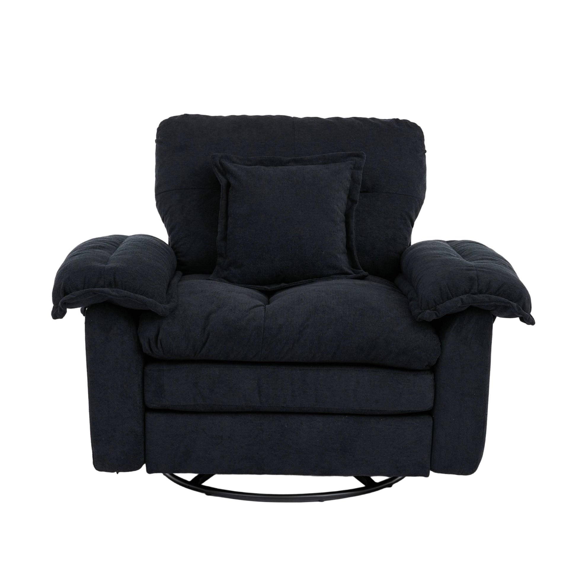 SESSEL 116/84/96 cm Schwarz aus Upholstered mit 360°-Drehfunktion - Schwarz, Textil (84/96/116cm) - OKMYHOME