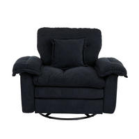 SESSEL 116/84/96 cm Schwarz aus Upholstered mit 360°-Drehfunktion - Schwarz, Textil (84/96/116cm) - OKMYHOME