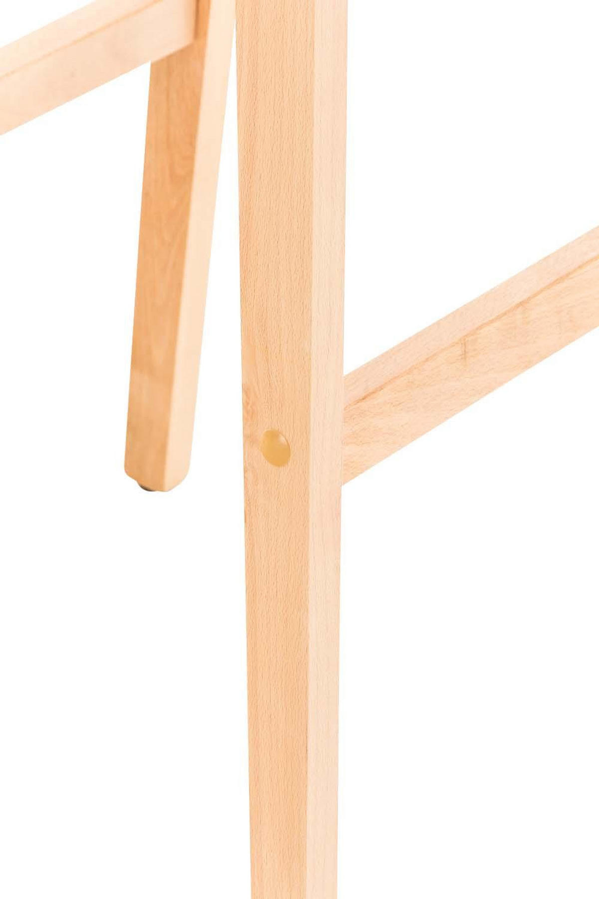 BARHOCKER Stoff schwarz - Eukalyptusholzfarben/Schwarz, Holz/Textil (41/101/46cm) - CLP