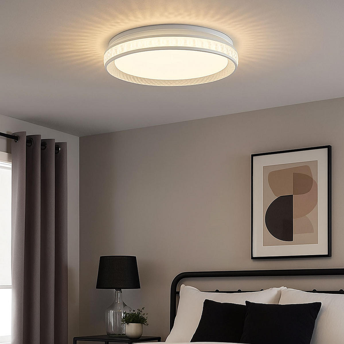 LED DECKENLEUCHTE Kristall Weiß - Weiß, Metall (39/39/8cm) - Brilliant