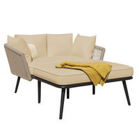 SONNENLIEGE Khaki 2 Kissen Abnehmbar & Waschbar - Hellbraun, Textil (44/44/82.5cm) - FLIEKS