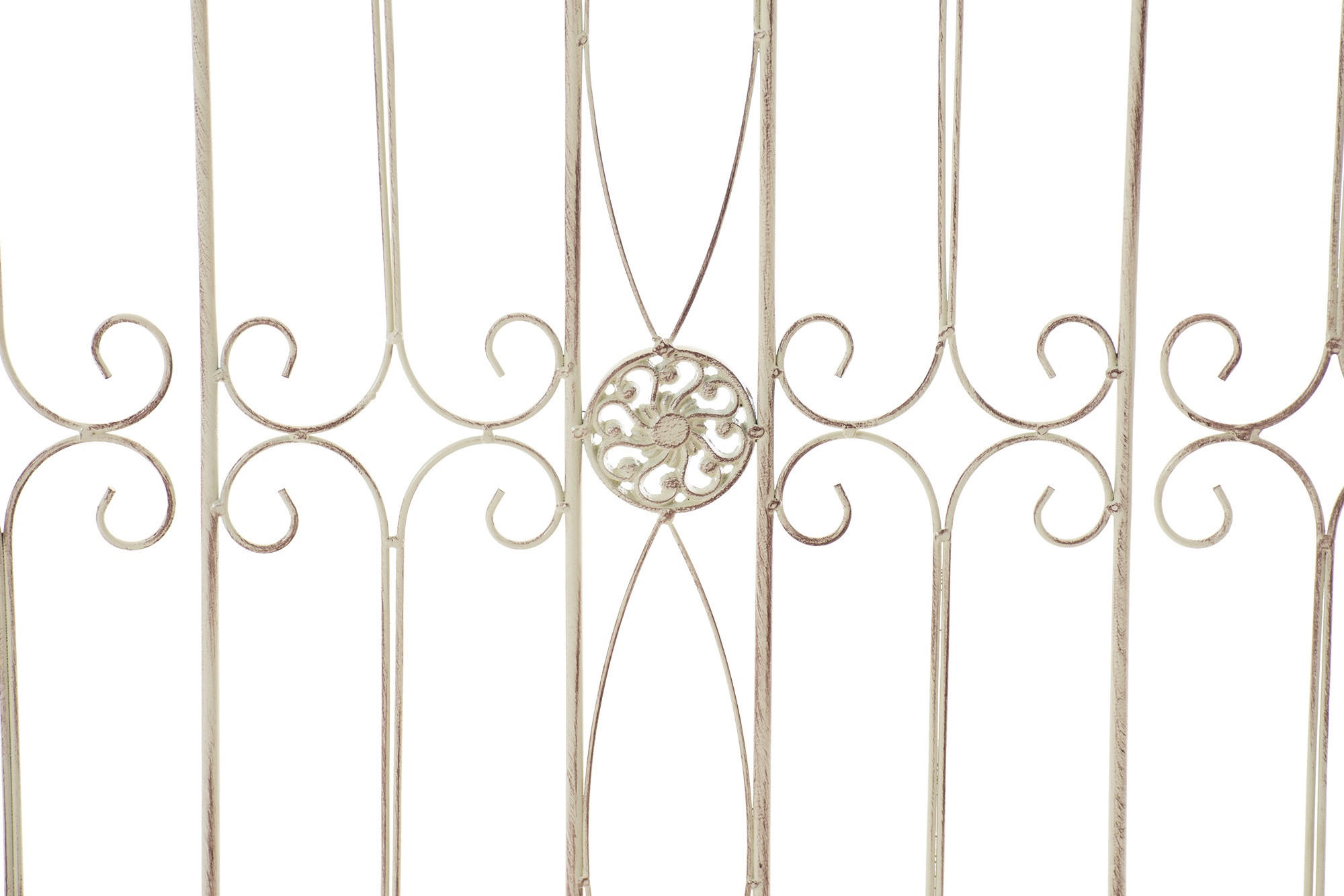 GARTENZAUN Metall antik-creme - Creme, Metall (124/116cm) - CLP