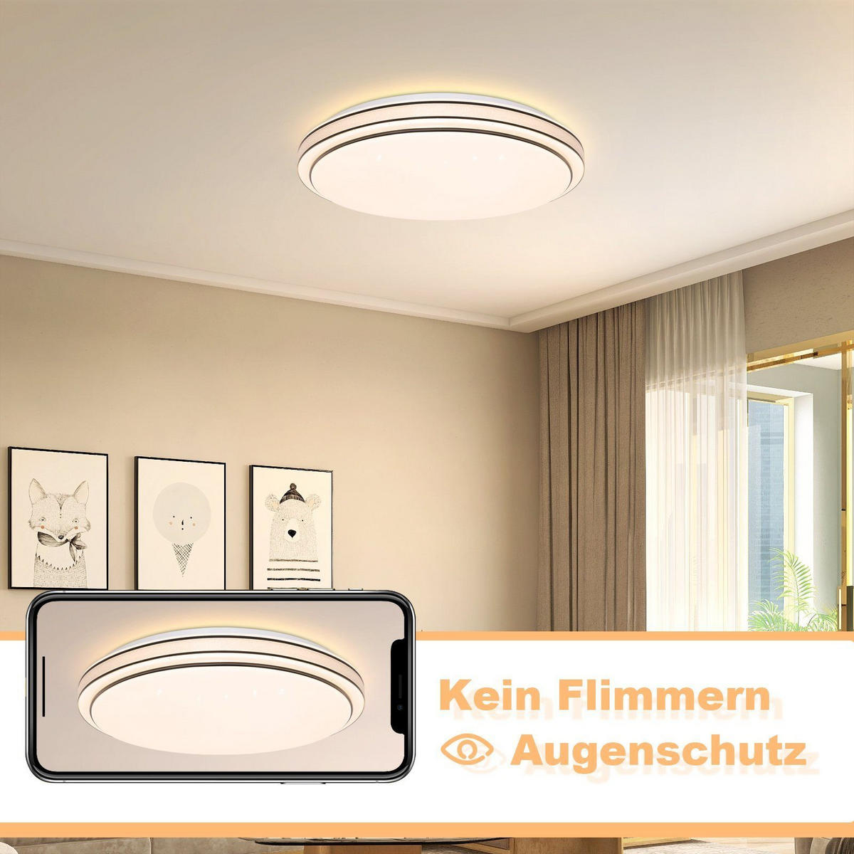 LED-DECKENLEUCHTE Anton 27/27/6 cm - Schwarz, Kunststoff (27/27/6cm) - Nettlife