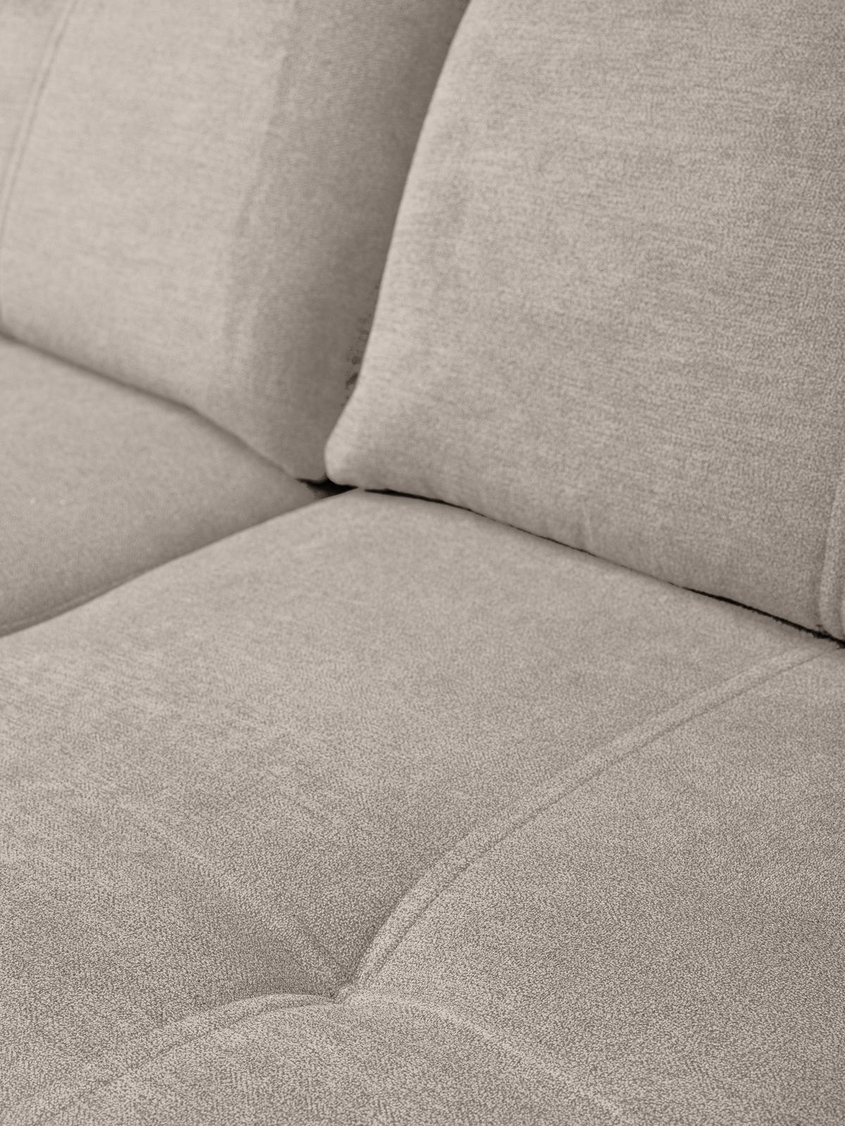 ECKSOFA PANAMA mit Schlaffunktion und Bettkasten, Farbe: Beige, Velourstoff, Ottomane Links - Beige, Textil (270/180cm) - VENASI MÖBEL
