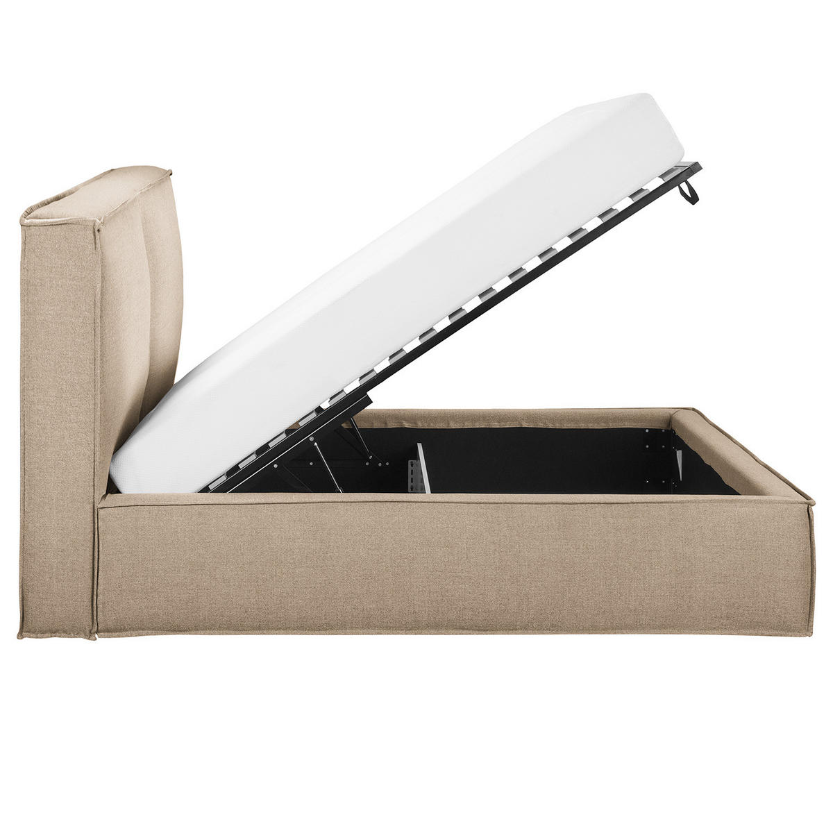 POLSTERBETT - Beige, Textil (140/200cm) - home24