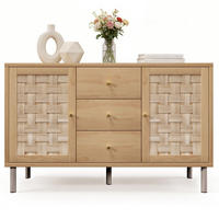 SIDEBOARD aus MDF 120x40x75 cm Eiche mit 2 Türen, 3 Schubladen und verstellbaren Einlegeböden - Nussbaumfarben, Holzwerkstoff (120/70/40cm) - IVMEU