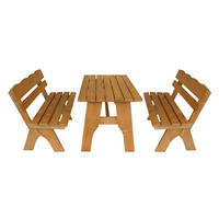 GARTEN-GARNITUR Drieburg 120cm aus Kiefer massiv 3tlg. - Braun, Holz - TPFGarden