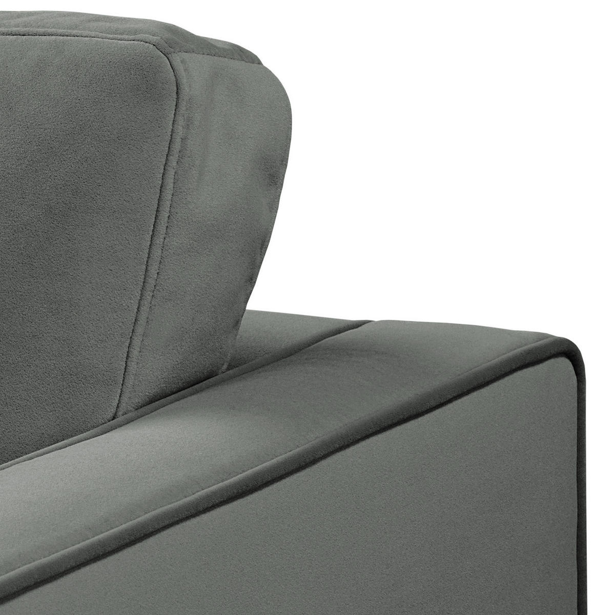 3-SITZER SOFA - Samt - Grau, Textil (191/80/86cm) - home24