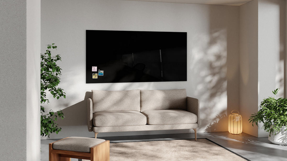 GLASBOARD - Schwarz 200x100cm + GRATIS - Schwarz, Glas (200/100/0.7cm) - ALLboards