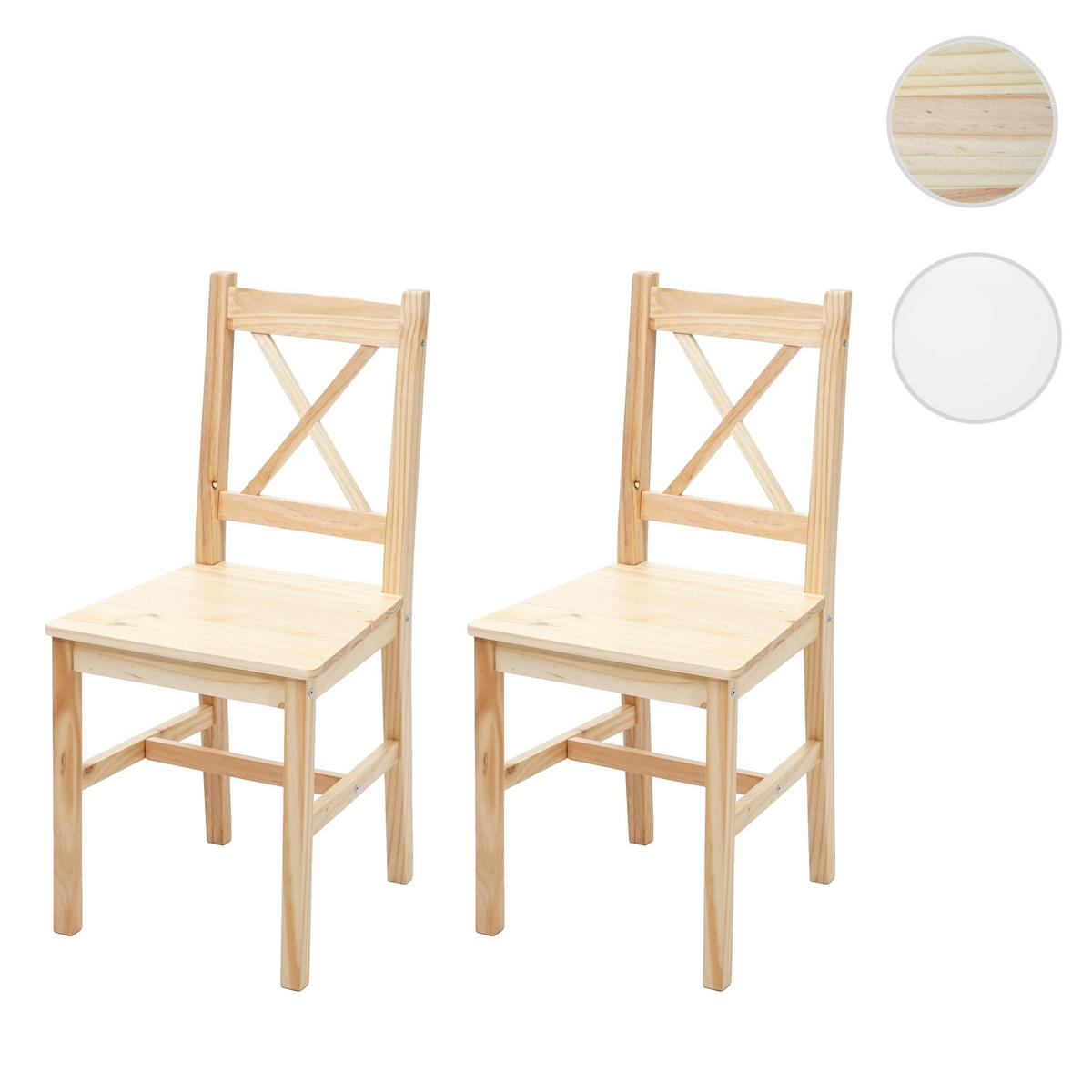 ESSZIMMERSTUHL Kiefer Dekor 2er-Set - Kieferfarben, Holz (40/86/42cm) - MCW