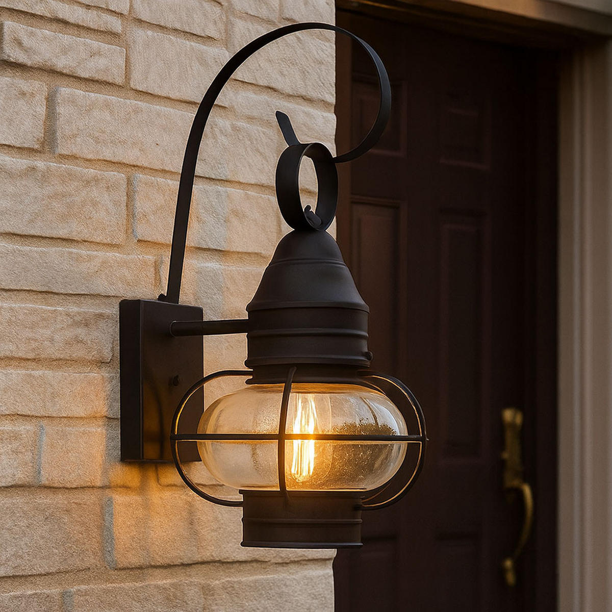 GARTENLEUCHTE Stahl Schwarz Glasschirm - Schwarz, Glas (27.3/22.9/44.8cm)