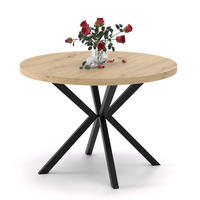 AUSZIEHTISCH MILTON 120-196/76 cm mit Metallgestell, Schwarz / Artisan-Eiche - Schwarz/Eiche Artisan, Holzwerkstoff/Metall (120/120/76cm) - Idohome