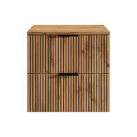 WASCHBECKENUNTERSCHRANK - 60 cm x 46 cm - Holz, Platte - Schwarz, Naturfarben Hell - MADELA - Schwarz/Naturfarben, Holz (60/57/46cm) - Vente-Unique