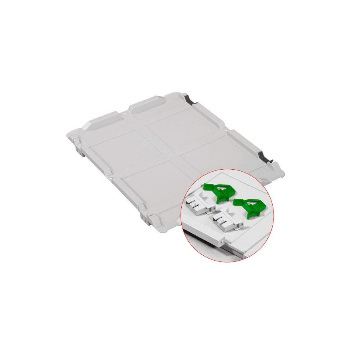 EUROBOX 5x Nextgen Economy Mit Scharnierdeckel Grau/GrünGriffe Geschlossen 23 Liter - Grün, Kunststoff (40/12/60cm) - PROREGAL