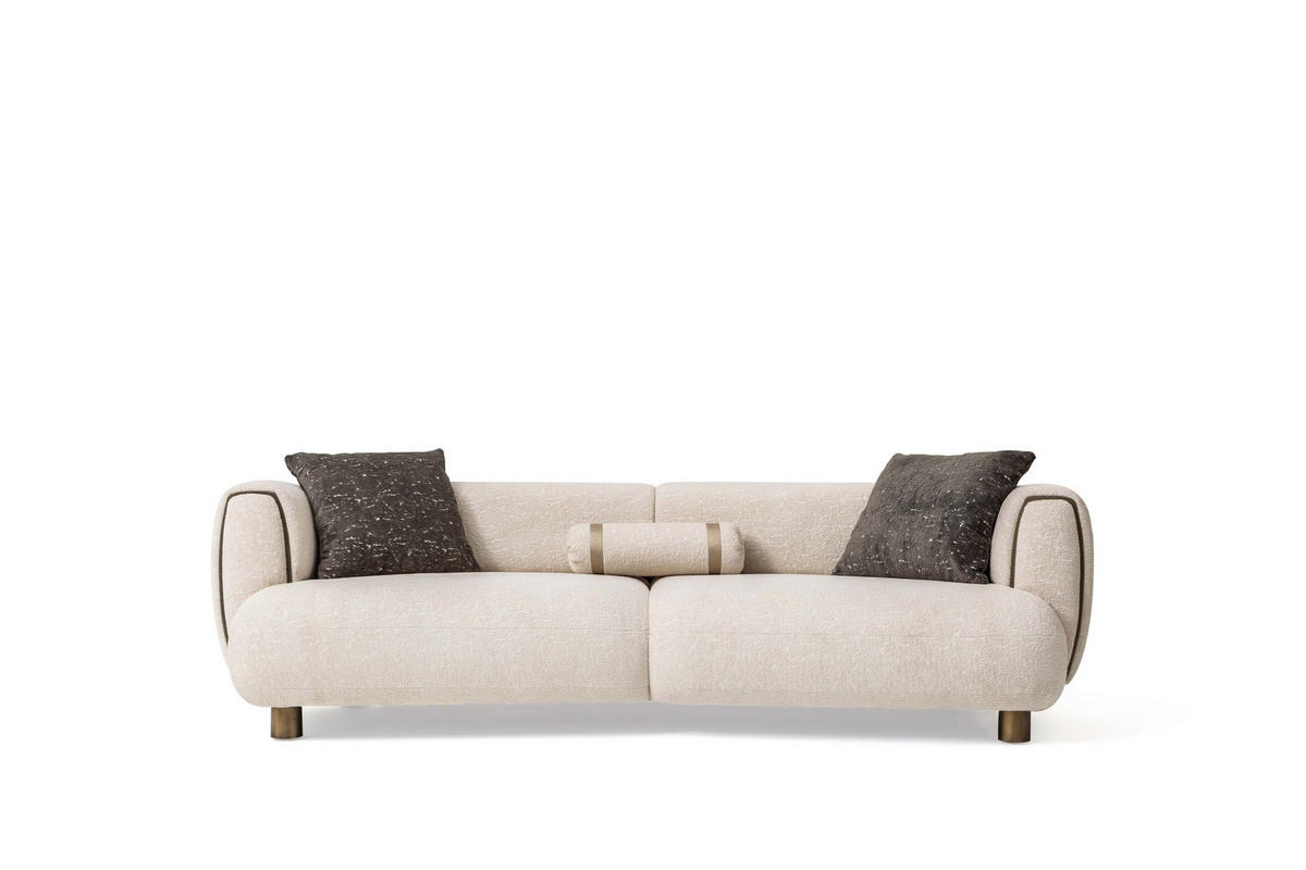 SITZGARNITUR Artemis Stellvariante:3+1+1 - Beige, Holz/Textil (250/75/95cm) - Villa Möbel