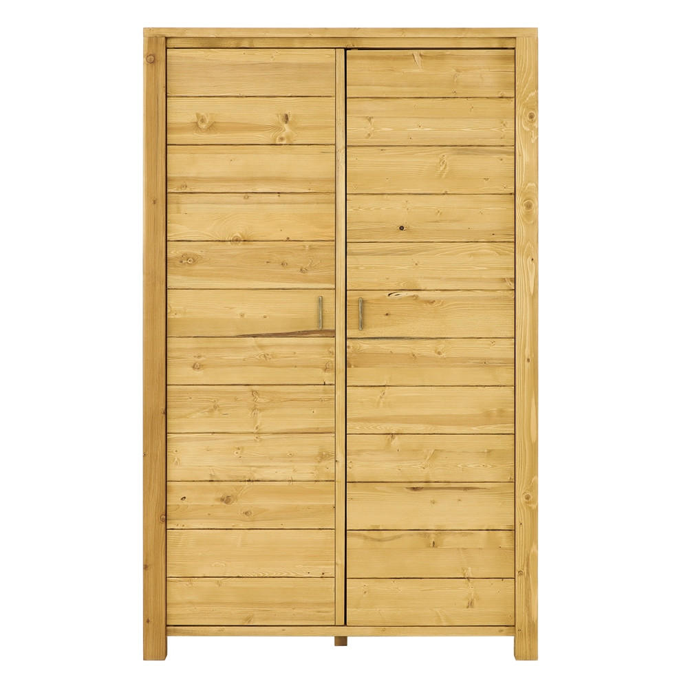 KLEIDERSCHRANK aus Massivholz MIDLAND - Honig, Holz (125/200/60cm) - Seart