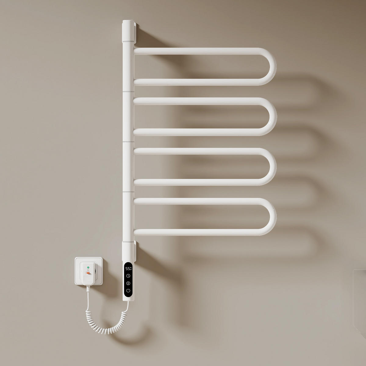 HEIZKÖRPER Elektrischer Handtuchhalter Weiß 78/43/9 cm - Weiß, Metall (43/78/9cm) - EMKE