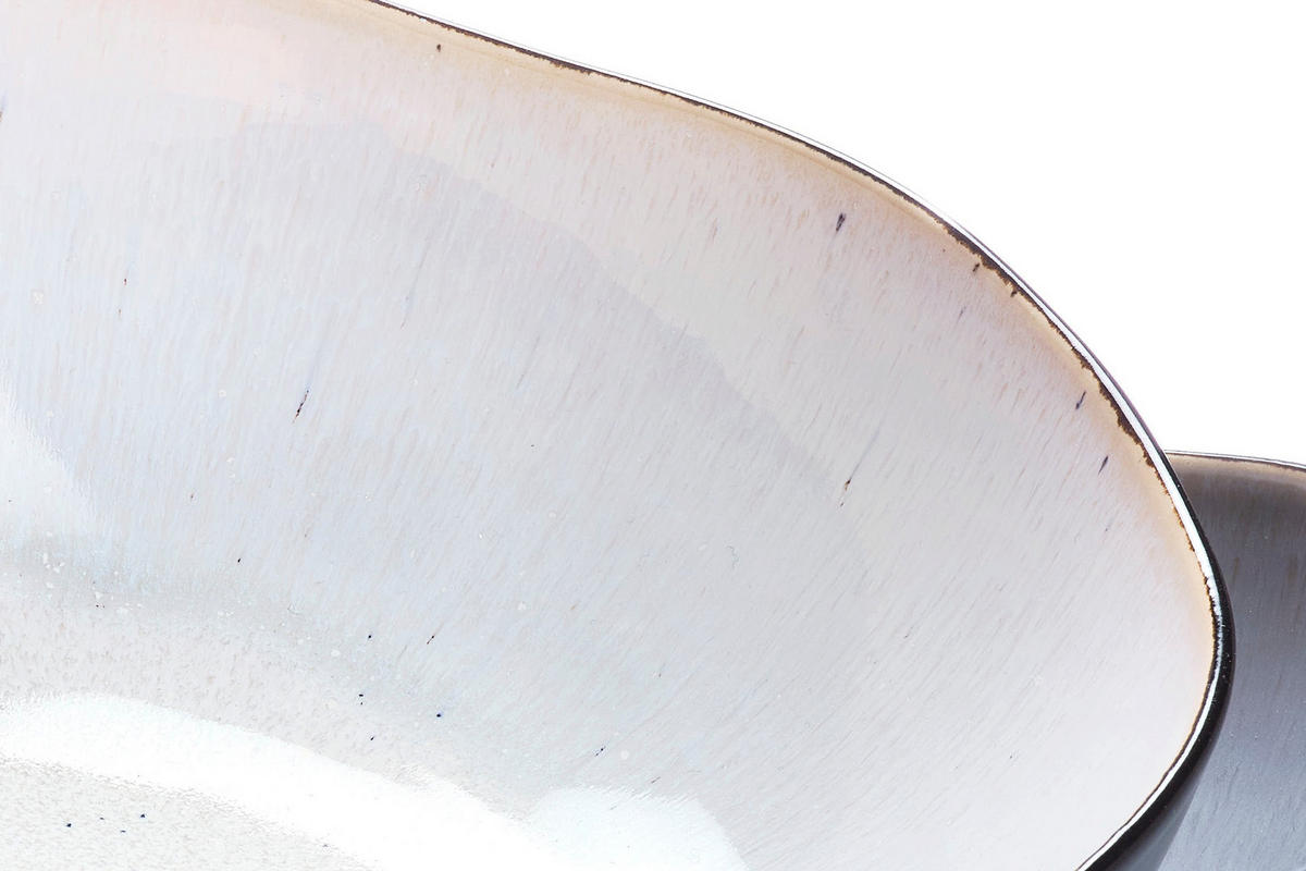 SALATSCHALEN Iris Ø24cm und Ø28,5cm - 2er-Set - Elfenbeinweiß - Weiß, Keramik - Björn