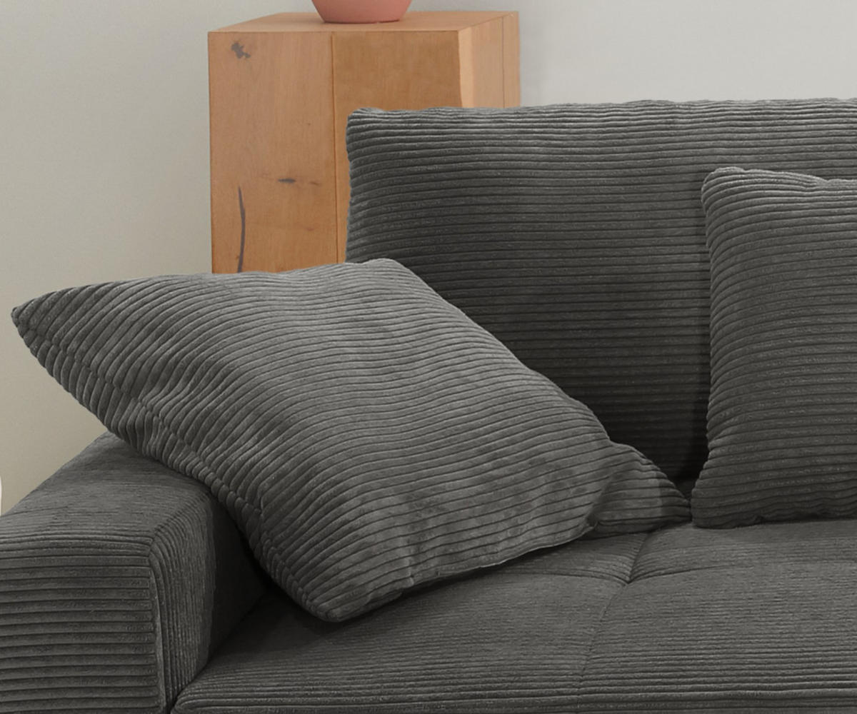 BIG-SOFA mit 2 Bettkästen, viel Stauraum, B274/T113/H84 cm, Liegefläche 103x241 cm, Cord Dunkelgrau / 15261 - Dunkelgrau, Kunststoff/Textil (284/84/113cm) - luma-home