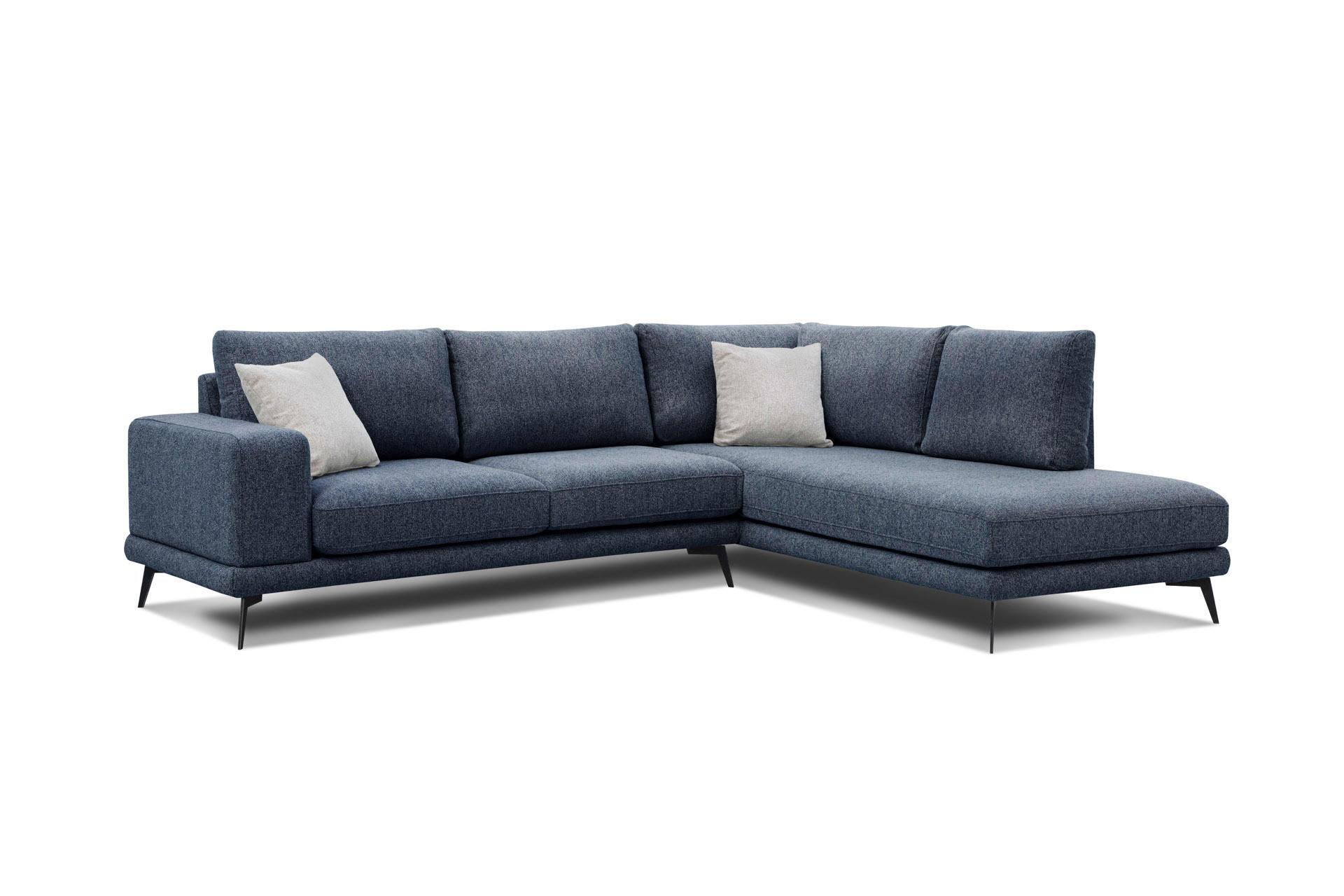 ECKSOFA MEDIOLANE 5-Sitzer, dunkelblau - Dunkelblau, Holzwerkstoff/Textil (282/219cm) - Courtois Laville