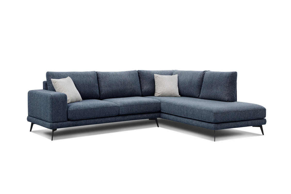 ECKSOFA MEDIOLANE 5-Sitzer, dunkelblau - Dunkelblau, Holzwerkstoff/Textil (282/219cm) - Courtois Laville