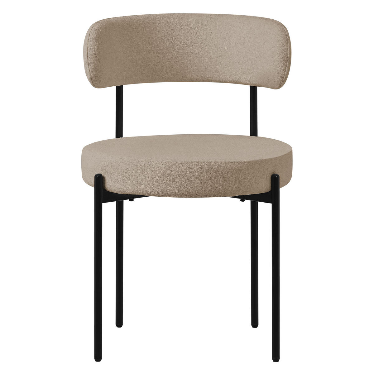 ESSZIMMERSTUHL 6er Set Teddystoff braun - Braun, Metall (53/78/50cm) - ML-DESIGN