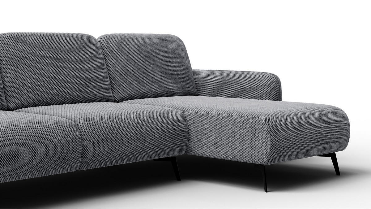 ECKSOFA FEBE 4-Sitzer rechts, grau - Schwarz/Grau, Holz/Textil (264/157cm) - Courtois Laville