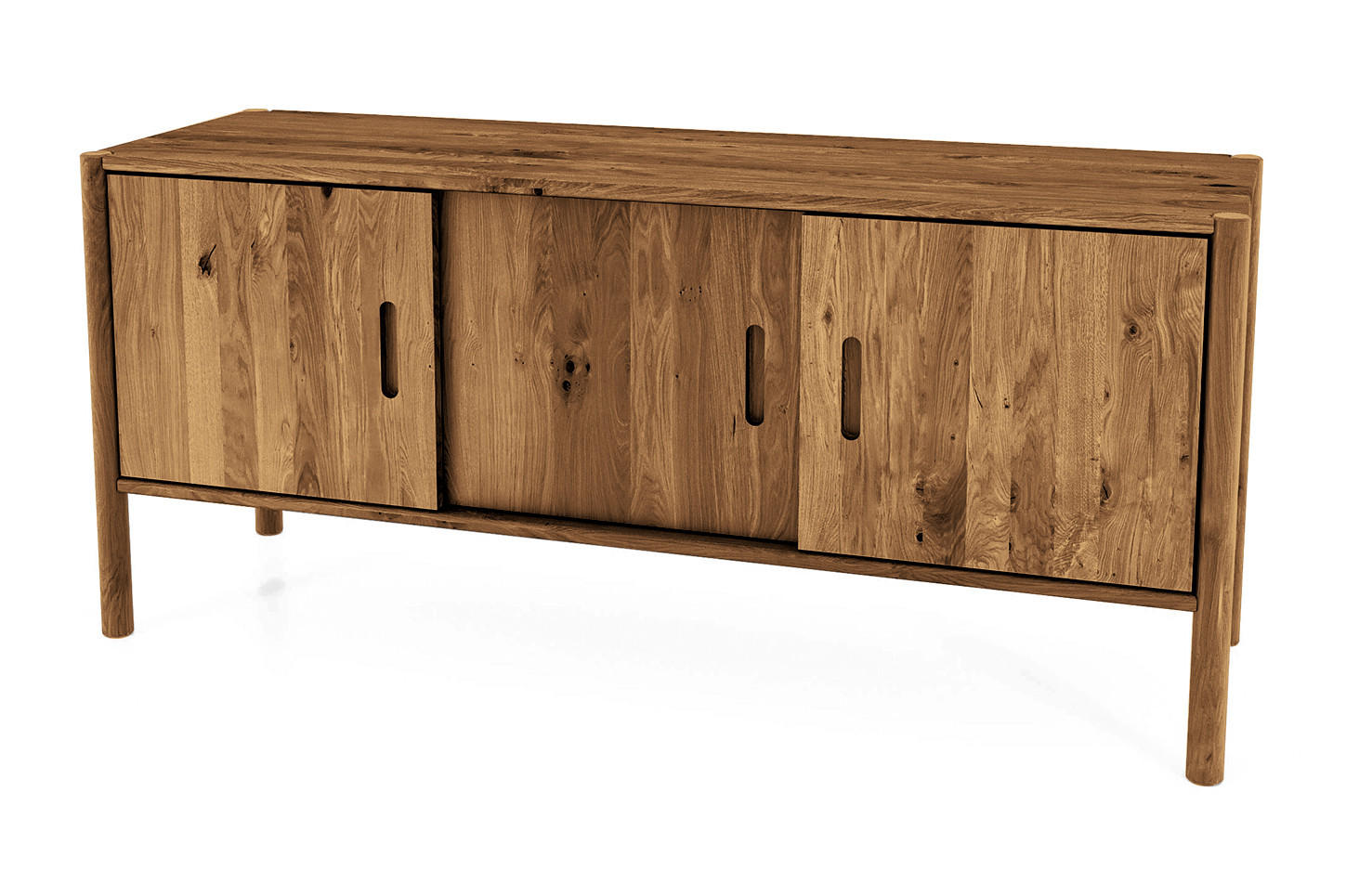 KOMMODE INA Wildeiche - Alteiche, Holz (142/64/46cm) - byoak